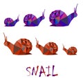 Polygonal garden snail illustration Royalty Free Stock Photo