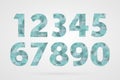 1 2 3 4 5 6 7 8 9 0 polygonal geometric numbers. Decorative blue icons set Royalty Free Stock Photo