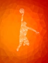 Polygonal geometric style illustration of a basketball player Royalty Free Stock Photo