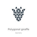 Polygonal giraffe icon. Thin linear polygonal giraffe outline icon isolated on white background from geometry collection. Line Royalty Free Stock Photo