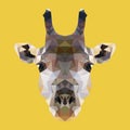 Polygonal giraffe, polygon geometric animal, vector illustration