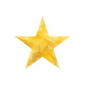 Polygonal gold star isolated