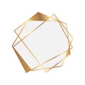 Polygonal Gold White Background Border Frame Design