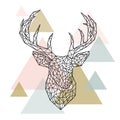 Polygonal head deer portrait.