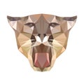 Polygonal head of tiger, polygon geometric animal, vector