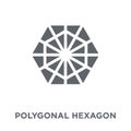 Polygonal hexagon icon from Geometry collection.