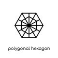 Polygonal hexagon icon from Geometry collection.