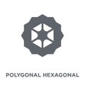 Polygonal hexagonal icon from Geometry collection.