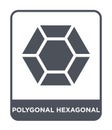 polygonal hexagonal icon in trendy design style. polygonal hexagonal icon isolated on white background. polygonal hexagonal vector