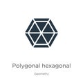 Polygonal hexagonal icon vector. Trendy flat polygonal hexagonal icon from geometry collection isolated on white background.