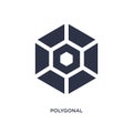 polygonal hexagonal icon on white background. Simple element illustration from geometry concept