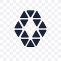 Polygonal hexagonal transparent icon. Polygonal hexagonal symbol