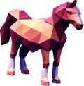 polygonal horse, polygon isolated animal