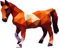 polygonal horse, polygon isolated animal