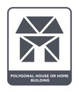 polygonal house or home building icon in trendy design style. polygonal house or home building icon isolated on white background. Royalty Free Stock Photo