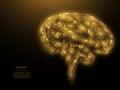 Polygonal human brain vector illustration on dark background Royalty Free Stock Photo