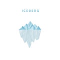 Polygonal iceberg in flat style. Iceberg icon.