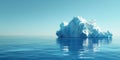 Polygonal iceberg image with reflections in the water. Digital artwork. AIG49. Royalty Free Stock Photo