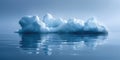 Polygonal iceberg image with reflections in the water. Digital artwork. AIG49. Royalty Free Stock Photo