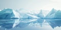 Polygonal iceberg image with reflections in the water. Digital artwork. AIG49. Royalty Free Stock Photo