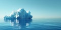 Polygonal iceberg image with reflections in the water. Digital artwork. AIG49. Royalty Free Stock Photo