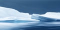 Polygonal iceberg image with reflections in the water. Digital artwork. AIG49. Royalty Free Stock Photo