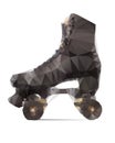 Polygonal illustration of black rollerskate isolated Royalty Free Stock Photo