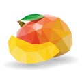 Polygonal illustration of mango vector