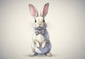 Polygonal illustration of a rabbit in a sitting position. The design features sharp Royalty Free Stock Photo