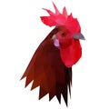 Polygonal illustration of rooster head