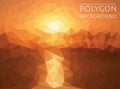 Polygonal illustration of sunset