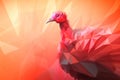 polygonal illustration of a turkey on an orange background Royalty Free Stock Photo