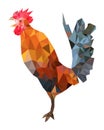 Polygonal image of colorful rooster Royalty Free Stock Photo