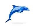 polygonal image of a dolphin. logo vector illustration