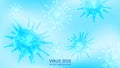 Polygonal image of a virus. Coronavirus. Covid-19. World pandemic. Vector. Blue abstract background.