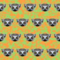 Polygonal lemur pattern background