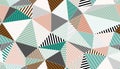 Polygonal linear color seamless pattern, graphic colorful low poly striped endless