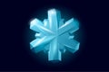 Polygonal low poly festive snowflake. Isolated 3D detailed render geometric triangle greeting card background. Ice snow