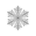 Polygonal low poly festive snowflake. Isolated 3D detailed render geometric triangle greeting card. Ice snow crystal