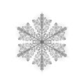 Polygonal low poly festive snowflake. Isolated 3D detailed render geometric triangle greeting card. Ice snow crystal