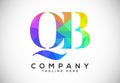 Polygonal low poly letter Q B Logo Design Vector Template. QB Letter Logo Royalty Free Stock Photo
