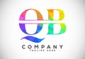 Polygonal low poly letter Q B Logo Design Vector Template. QB Letter Logo Royalty Free Stock Photo