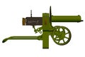 Polygonal machine gun Maxim. Machine gun isolated on a white background. Side view. 3D. Vector illustration