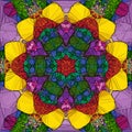 Polygonal mandala in rainbow colors Royalty Free Stock Photo