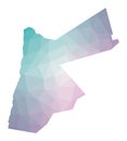 Polygonal map of Jordan. Royalty Free Stock Photo