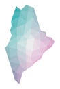 Polygonal map of Maine. Royalty Free Stock Photo