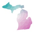 Polygonal map of Michigan.