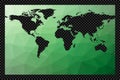 Polygonal map of the world on transparent. Royalty Free Stock Photo