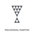 Polygonal martini glass shape icon from Geometry collection. Royalty Free Stock Photo