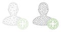 Mesh Append User Icon Variants in Polygonal Flat Vector Style